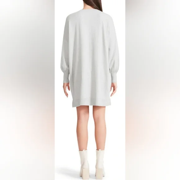 BB DAKOTA Olivia Long Sleeve Sweater Minidress Grey Size Medium 6-8  NWT - Picture 3 of 12